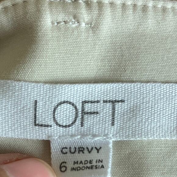 LOFT Womens Pants Tan Mid Rise The Curvy Riviera Ankle Stretch 6 - Picture 5 of 13